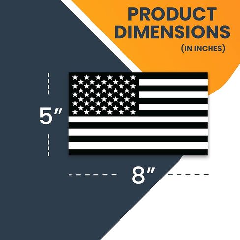 Magnet Me Up Black and White American Flag Car Magnet Decal, 5x8 Inches, Heavy Duty Automotive Magnet for Car Truck SUV in Saudi Arabia