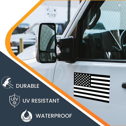 Magnet Me Up Black and White American Flag Car Magnet Decal, 5x8 Inches, Heavy Duty Automotive Magnet for Car Truck SUV in Saudi Arabia