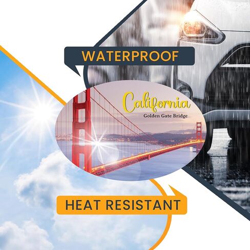 ملصق مغناطيسي بيضاوي ذو مناظر طبيعية خلابة من Magnet Me Up California Golden Gate Bridge، مقاس 4x6 بوصة، مغناطيس سيارات عالي التحمل للسيارة أو الشاحنة أو سيارات الدفع الرباعي، لعشاق الهندسة المعمارية، صُنع في الولايات المتحدة الأمريكية in Kuwait