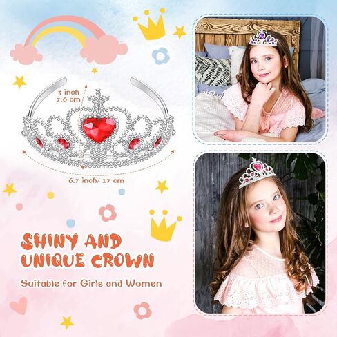 Zhanmai 24 Pcs Tiara Crown Set Princess Crown for Girls Plastic Tiaras Dress up Costume Party Favor Accessories Kid Birthday (Bright Colors) in Saudi Arabia