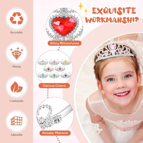 Zhanmai 24 Pcs Tiara Crown Set Princess Crown for Girls Plastic Tiaras Dress up Costume Party Favor Accessories Kid Birthday (Bright Colors) in Saudi Arabia
