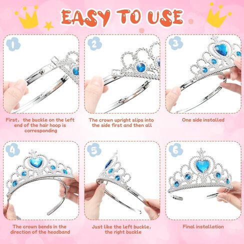 Zhanmai 24 Pcs Tiara Crown Set Princess Crown for Girls Plastic Tiaras Dress up Costume Party Favor Accessories Kid Birthday (Bright Colors) in Saudi Arabia