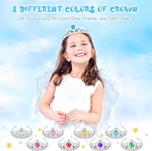Zhanmai 24 Pcs Tiara Crown Set Princess Crown for Girls Plastic Tiaras Dress up Costume Party Favor Accessories Kid Birthday (Bright Colors) in Saudi Arabia