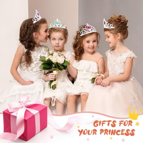 Zhanmai 24 Pcs Tiara Crown Set Princess Crown for Girls Plastic Tiaras Dress up Costume Party Favor Accessories Kid Birthday (Bright Colors) in Saudi Arabia