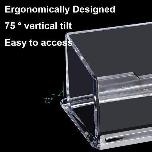 Business Card Holder for Desk, Transparent Plastic Horizontal Cards Display Holder Stand , Name Cards Desktop Storage Rack for Exhibition Home Office, Men Women Use, 30-50 Card Capacity in Saudi Arabia