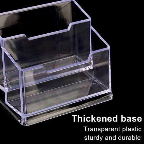 Business Card Holder for Desk, Transparent Plastic Horizontal Cards Display Holder Stand , Name Cards Desktop Storage Rack for Exhibition Home Office, Men Women Use, 30-50 Card Capacity in Saudi Arabia