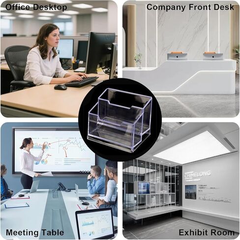 Business Card Holder for Desk, Transparent Plastic Horizontal Cards Display Holder Stand , Name Cards Desktop Storage Rack for Exhibition Home Office, Men Women Use, 30-50 Card Capacity in Saudi Arabia