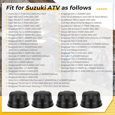 M MATI Front Rear Wheel Cap for Suzuki Ozark 250 2002-2009 2012-2014 Eige-r 400 Au-to 2002-2007 K-ingQuad 400 450 500 700 750 2005-2024 Vinson QuadRunner QuadMaster 500 1998-2007 54725-09F01 in Saudi Arabia