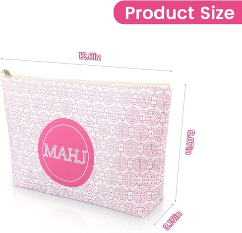 Mahjong Tile Bag, Chinoiserie Mahjong Bag, Suitable For 1.2 "(30mm) Standard Size American Mahjong Tiles,Soft Thickened Carrying Bag With Zipper Inner Pocket Waterproof - Pink (Case Only) in Saudi Arabia