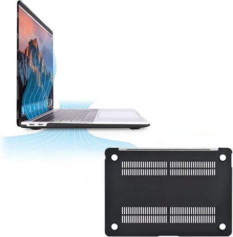 MOSISO Compatible with MacBook Air 13 inch Case 2022-2018 Release A2337 M1 A2179 A1932, Neoprene Bag with Small Case&Plastic Leopard Grain Hard Shell Case&Keyboard Cover&Screen Protector, Black in Saudi Arabia