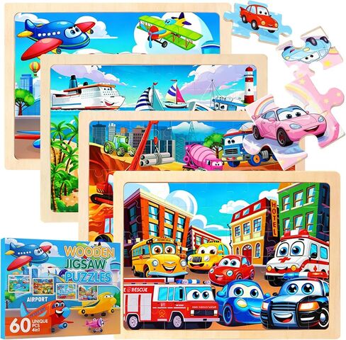 Wooden Puzzles for Kids Ages 3-5, Wood Jigsaw Puzzles, Unicorn Theme Educational Toys Birthday Gifts for Girls 3 4 5 6 7 8 9 Years Old (Unicorn 24 Pieces) in Saudi Arabia