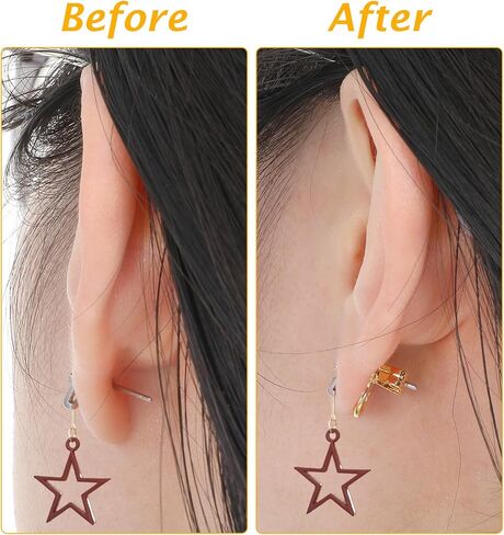 8 Pcs Earring Backs for Droopy Ears, Earring Lifters Backs with Ear Lifting Support, Secure Backers for Heavy Earrings & Studs, Gold & Silver in Saudi Arabia