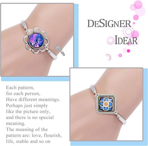 J6QIHANG Adjustable Cabochon Bezel Tray Blank Bracelets Bangle with 20mm Cabochon Glasses for Crafting DIY Photo Cameo Bracelets Jewelry Crafts Making in Saudi Arabia