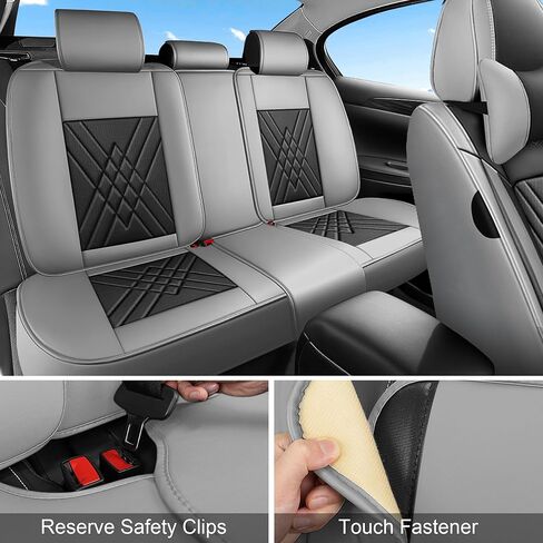 أغطية مقاعد مجموعة كاملة مناسبة لسيارة Toyota Sienna 2000-2026، غطاء مقعد جلدي مقاوم للماء لتغطية كاملة للسيارة، وسادة مقعد السيارة غير قابلة للانزلاق (أسود ورمادي) in Kuwait
