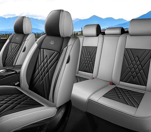 أغطية مقاعد مجموعة كاملة مناسبة لسيارة Toyota Sienna 2000-2026، غطاء مقعد جلدي مقاوم للماء لتغطية كاملة للسيارة، وسادة مقعد السيارة غير قابلة للانزلاق (أسود ورمادي) in Kuwait