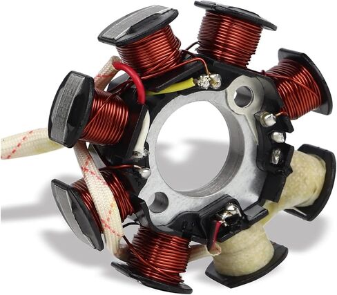 دراجة نارية الجزء الثابت لفائف FLYPIG 8 لفائف مغناطيسي الجزء الثابت GY6 49cc 50cc 125cc 150cc دراجات نارية ATV الذهاب صالح للدراجة النارية فيسبا ملف مغناطيسي in Saudi Arabia