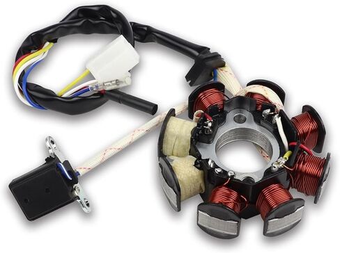 دراجة نارية الجزء الثابت لفائف FLYPIG 8 لفائف مغناطيسي الجزء الثابت GY6 49cc 50cc 125cc 150cc دراجات نارية ATV الذهاب صالح للدراجة النارية فيسبا ملف مغناطيسي in Saudi Arabia