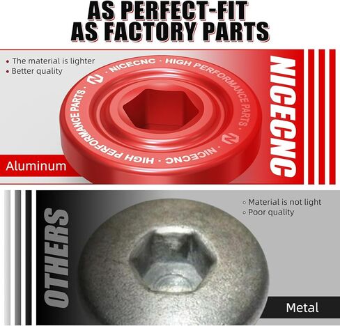 NICECNC Oil Filler Cap Drain Plug Compatible with Yamaha Raptor 700 YFM700 2013 2015-2024, Raptor 700R YFM700R 2009 2011 2012 2013 2015-2024, Wolverine X4 4x4 XT-R 2020, See Fitments Red in Saudi Arabia