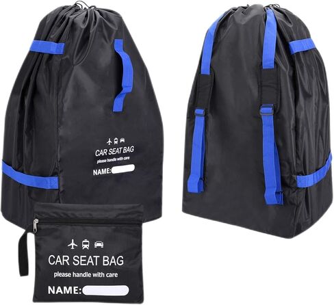 Car Seat Travel Bag Made with Water Resistant and Rip Resistant Fabric Universal Fit Travel Bag with Adjustable Back Straps with Padding Collapsible with Self Organizer Case Pocket(BLACK) in Saudi Arabia