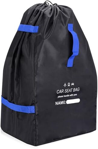 Car Seat Travel Bag Made with Water Resistant and Rip Resistant Fabric Universal Fit Travel Bag with Adjustable Back Straps with Padding Collapsible with Self Organizer Case Pocket(BLACK) in Saudi Arabia