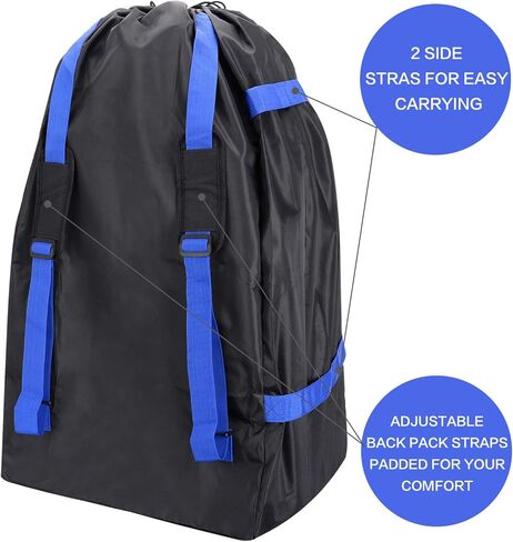 Car Seat Travel Bag Made with Water Resistant and Rip Resistant Fabric Universal Fit Travel Bag with Adjustable Back Straps with Padding Collapsible with Self Organizer Case Pocket(BLACK) in Saudi Arabia