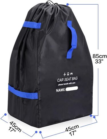 Car Seat Travel Bag Made with Water Resistant and Rip Resistant Fabric Universal Fit Travel Bag with Adjustable Back Straps with Padding Collapsible with Self Organizer Case Pocket(BLACK) in Saudi Arabia