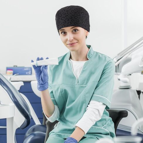 4 قطعة قبعات العمل مع زر وعصابة الرأس قابل للتعديل قبعات العمل قبعات فرك مرنة قبعات فرك ممرضة قبعات للنساء in Kuwait