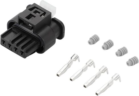 4 Pin Mass Air Flow Sensor Connector Plug Kit Compatible for BMW, Waterproof 1.2 mm Series Plastic Black Female Wire Terminal Connector in Saudi Arabia