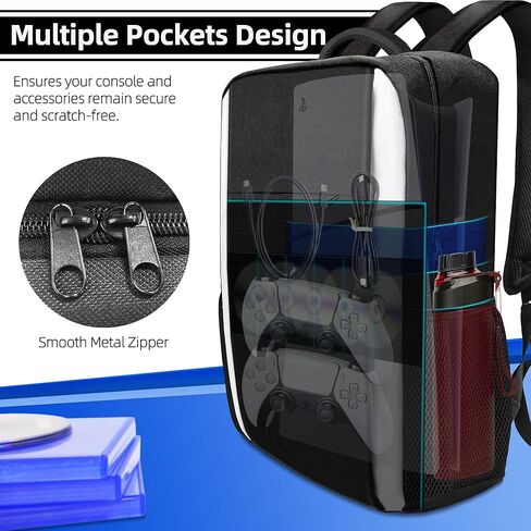 ASNOMY Carrying Case Compatible with PS5 Slim, PS5 Slim Travel Case Hard Shell Carry Bag, Organizer Protective Case for Playstation 5 Slim Console,Dual Controller in Kuwait