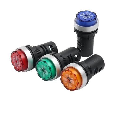 طنان 12V24V220V بلاستيك عالي الديسيبل وامض متقطع 22 مم مؤشر إنذار الصوت والضوء (أزرق DC12V) in Kuwait