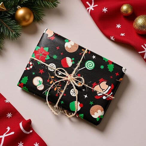 TAKEALOOKO Nutcracker Christmas Wrapping Paper - 12 Sheets of Fun Nutcracker & Reindeer Art Wrappaper, Ideal for Boys Girls Birthday Parties Holiday DIY Crafts Gift Packing, 19.7 x 27.6 Inches in Saudi Arabia