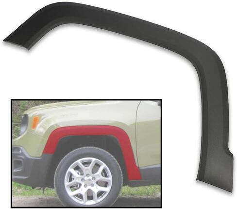PIT66 الجبهة اليسرى الحاجز مضيئة، متوافق مع 2015 2016 2017 2018 2019 2020 2021 Jeep Renegade 5XB67LXHAA، CH1790104 Fender Trim Moulding Black محكم in Saudi Arabia