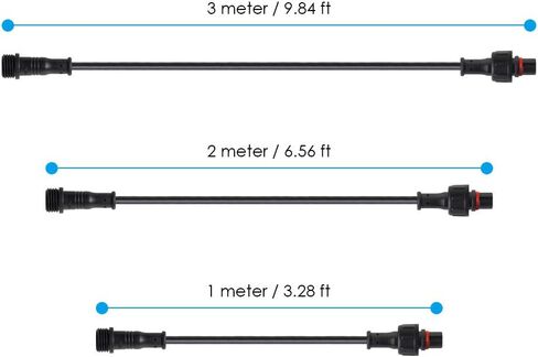 BTF-LIGHTING 5PCS 9.84ft 3meter 4 Pin 0.2mm²/24AWG IP65 Extension Cable Wire with Male and Female Connectors at Both Ends for RGB 5050 WS2815 WS2805 SK9822 etc LED Strip 15mm nut Small Size in Saudi Arabia