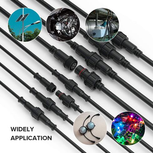 BTF-LIGHTING 5PCS 9.84ft 3meter 4 Pin 0.2mm²/24AWG IP65 Extension Cable Wire with Male and Female Connectors at Both Ends for RGB 5050 WS2815 WS2805 SK9822 etc LED Strip 15mm nut Small Size in Saudi Arabia