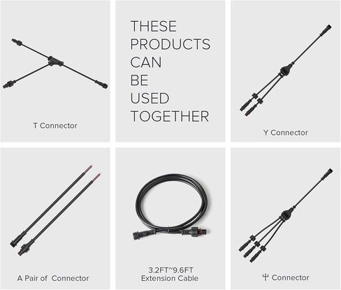 BTF-LIGHTING 5PCS 9.84ft 3meter 4 Pin 0.2mm²/24AWG IP65 Extension Cable Wire with Male and Female Connectors at Both Ends for RGB 5050 WS2815 WS2805 SK9822 etc LED Strip 15mm nut Small Size in Saudi Arabia
