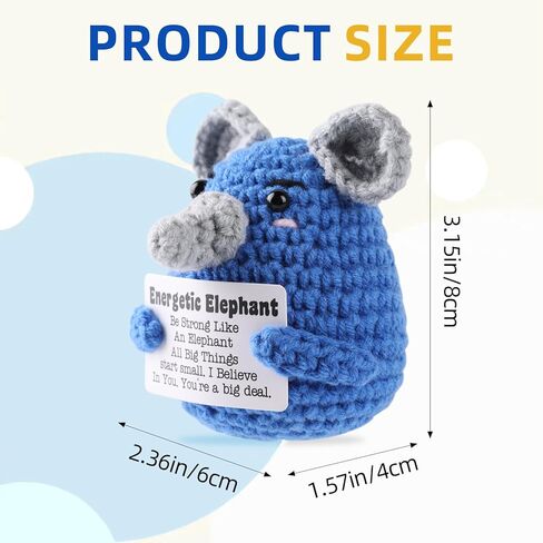 White Elephant Gifts Energetic Elephant Emotional Support Funny Gifts Mini Elephant Cute and Funny White Elephant Gifts Suitable for Birthday Gag Gifts in Saudi Arabia