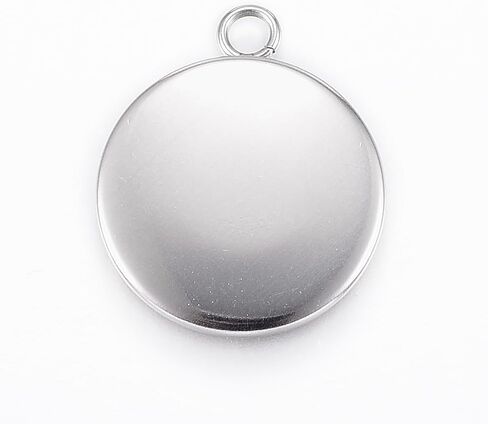 Generic 100Pcs Stainless Steel Photo/Quote Charm Pendants, Tarnish Resistant Bezel Settings for Jewelry Making, DIY Blank Pendant Trays Kit in Saudi Arabia