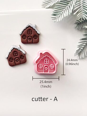 Christmas Polymer Clay Cutters, Winter Earring Cutters for Clay Jewelry, 5 Shapes Christmas Earring Making Kits, Santa Claus, Gnome, Gift Box, Cup, Wreath in Saudi Arabia