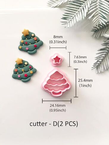 Christmas Polymer Clay Cutters, Winter Earring Cutters for Clay Jewelry, 5 Shapes Christmas Earring Making Kits, Santa Claus, Gnome, Gift Box, Cup, Wreath in Saudi Arabia