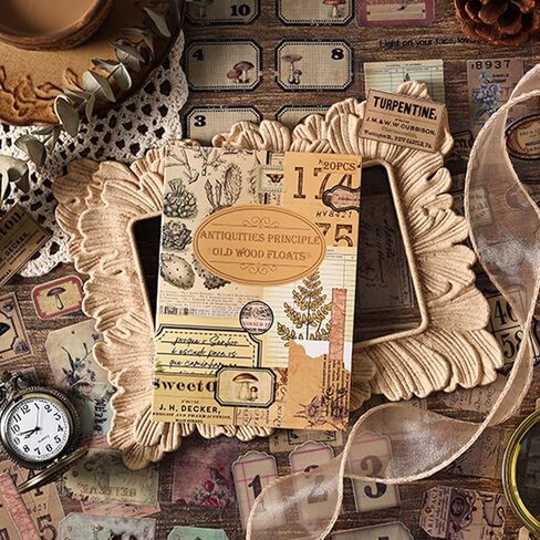 ملصقات عتيقة من SIBLYMONA 20 ورقة حوالي 200 قطعة من لوازم سجل القصاصات، ملصقات يومية، مجموعة ملصقات مجلة غير المرغوب فيها، مجلة فنية رصاصة (مدير عتيق) in Kuwait