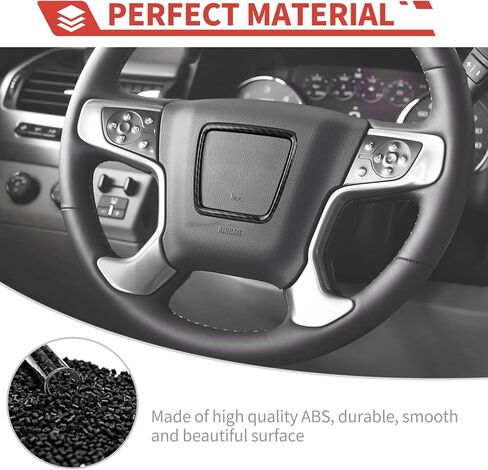 Center Consoles Steering Wheel Cover fit for GMC-Yukon 2014-2018,for GMC-Sierra 2014-2018 Steering Wheel Trim Interior Accessories,Carbon Fiber Finish in Saudi Arabia