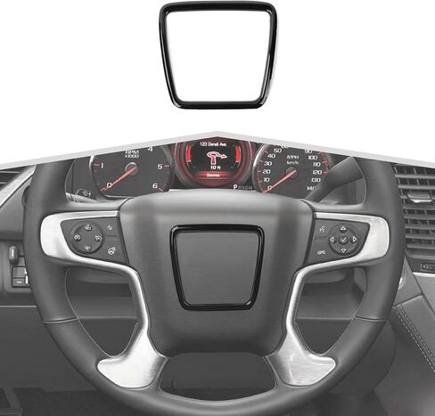 Center Consoles Steering Wheel Cover fit for GMC-Yukon 2014-2018,for GMC-Sierra 2014-2018 Steering Wheel Trim Interior Accessories,Carbon Fiber Finish in Saudi Arabia