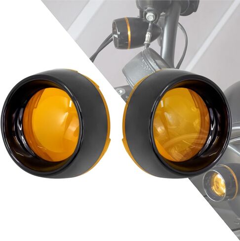 Motorcycle Turn Signal Light Lens Cover Bullet Bezels Fit For Harley Touring Road King Street Glide Sportster Softail Dyna 2000-2025 2pc (Chrome & Red) in Saudi Arabia