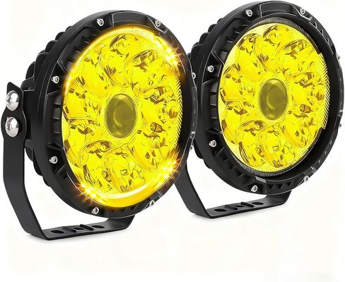 LIGBT 2PCS 5 Inch White Round LED Offroad Driving Lights with Amber DRL 55W 5 Modes Super Bright Spot Beam Spotlights LED Fog Light Pods for Truck Pickup ATV UTV SUV in Saudi Arabia