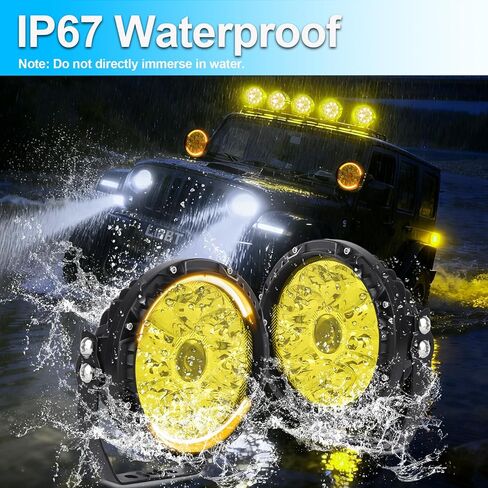 LIGBT 2PCS 5 Inch White Round LED Offroad Driving Lights with Amber DRL 55W 5 Modes Super Bright Spot Beam Spotlights LED Fog Light Pods for Truck Pickup ATV UTV SUV in Saudi Arabia