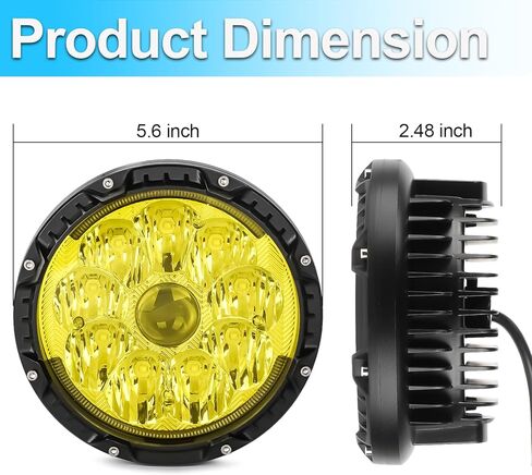 LIGBT 2PCS 5 Inch White Round LED Offroad Driving Lights with Amber DRL 55W 5 Modes Super Bright Spot Beam Spotlights LED Fog Light Pods for Truck Pickup ATV UTV SUV in Saudi Arabia