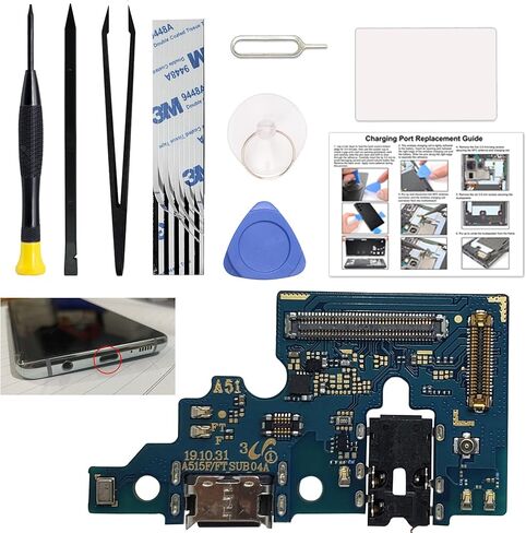 Charging Port Replacement Kit Compatible with Galaxy S22+ Plus US Version, Dock Board USB-C Connector Only for S22 SM-S906U, SM-S906U1, SM-S906W, with Instruction Manual, Toolkit in Kuwait