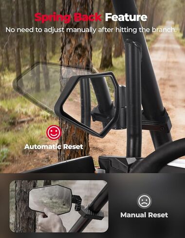 مرايا جانبية زنبركية من KEIMOTO بتصميم العلم الأمريكي ومرآة رؤية خلفية محدبة متوافقة مع Polaris RZR PRO XP (2020-2025 2026) وRZR XP 1000/XP 4 1000 (2024-2025 2026)، استبدال # 2883762 2883763 in Saudi Arabia