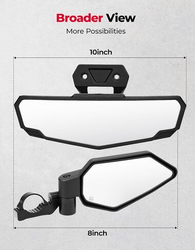 مرايا جانبية زنبركية من KEIMOTO بتصميم العلم الأمريكي ومرآة رؤية خلفية محدبة متوافقة مع Polaris RZR PRO XP (2020-2025 2026) وRZR XP 1000/XP 4 1000 (2024-2025 2026)، استبدال # 2883762 2883763 in Saudi Arabia
