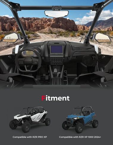 مرايا جانبية زنبركية من KEIMOTO بتصميم العلم الأمريكي ومرآة رؤية خلفية محدبة متوافقة مع Polaris RZR PRO XP (2020-2025 2026) وRZR XP 1000/XP 4 1000 (2024-2025 2026)، استبدال # 2883762 2883763 in Saudi Arabia